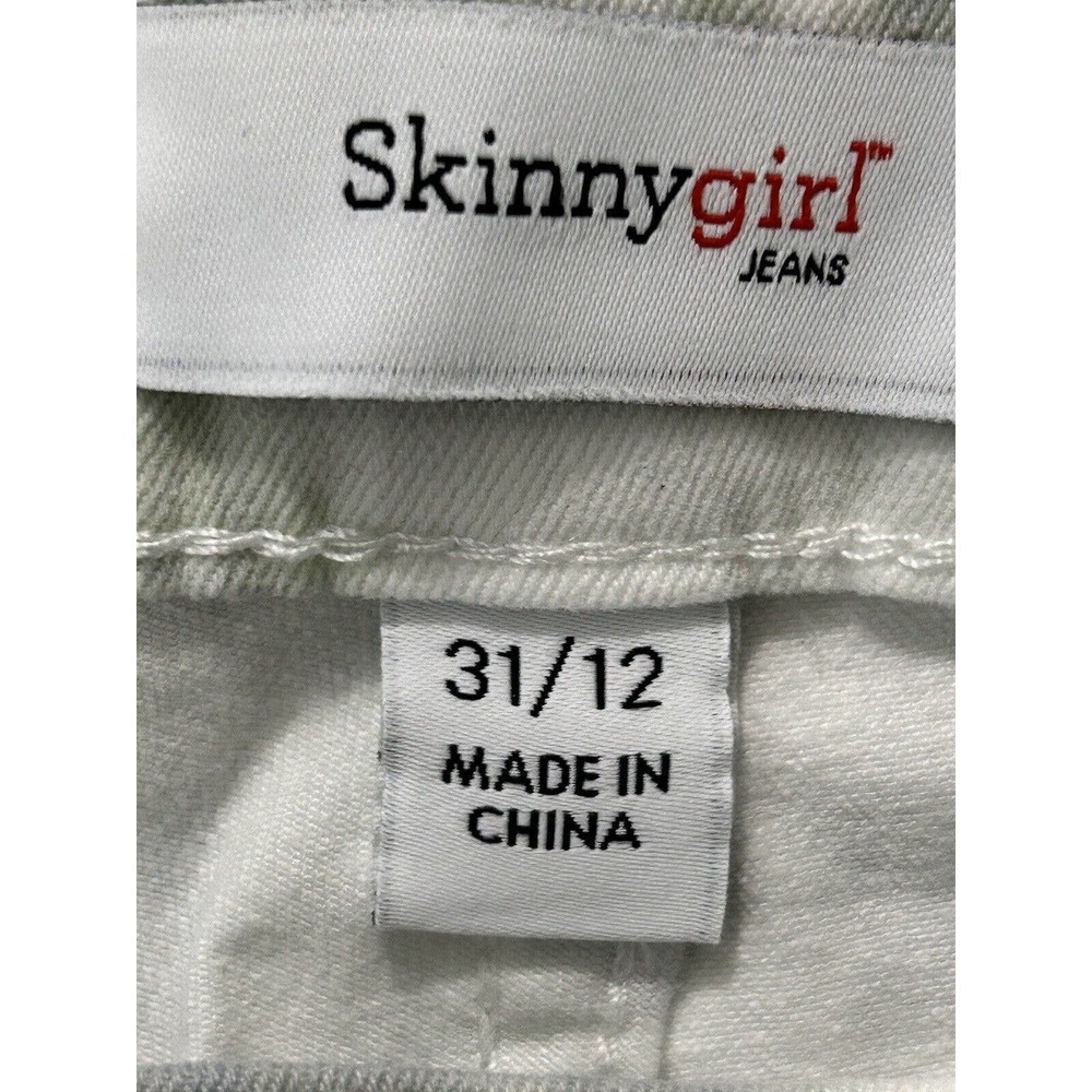 Skinnygirl Maggie Women’s Skinny Crop Jean Capri Cloud Dancer Stonewash New 12 - Picture 9 of 11